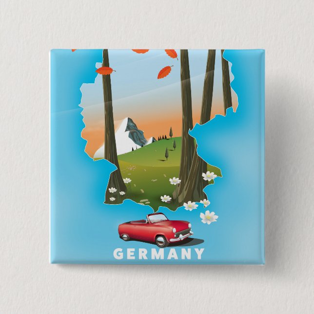 Deutschland Reiseplakat. Button (Vorderseite)