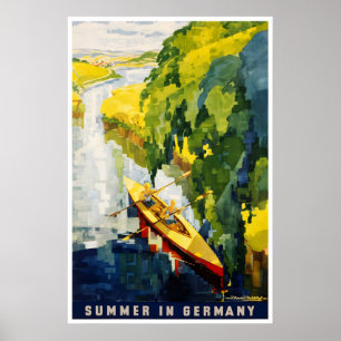 Deutschland Reiseplakat Deutsche Kunst Kayak Druck Poster