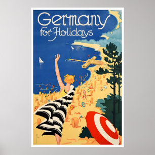 Deutschland Reiseplakat Deutsche Strände Kunst Vin Poster