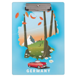 Deutschland Reiseplakat. Klemmbrett