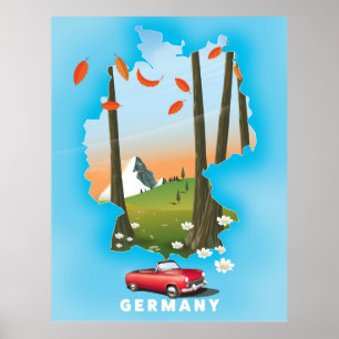 Deutschland Reiseplakat. Poster