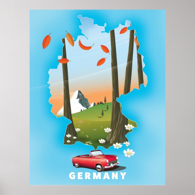 Deutschland Reiseplakat. Poster (Vorne)