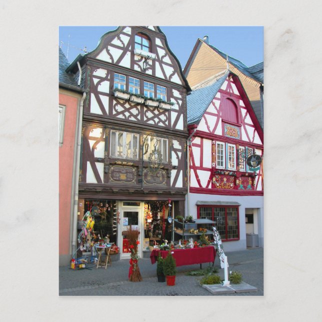Deutschland, Rheinland, Rhein, Fachwerkhäuser 7 Postkarte (Vorderseite)