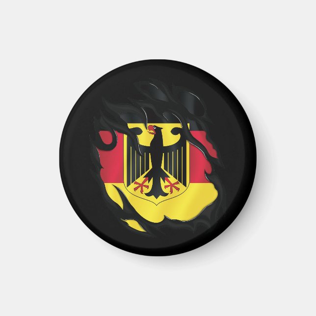 Deutschland Rippfahne Magnet (Vorne)