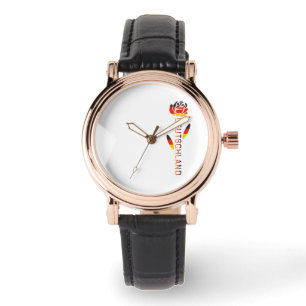 Deutschland Rose Deutsche Flagge Armbanduhr