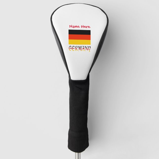Deutschland - Rote Personalisierung unter deutsche Golf Headcover (Vorderseite)