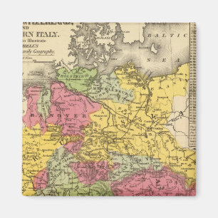 Deutschland, Schweiz und Norditalien Magnet