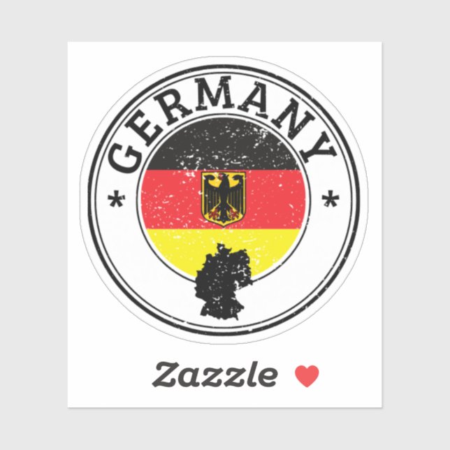 Deutschland Siegel Sticker Rundfahne für Laptop Bo (Blatt)