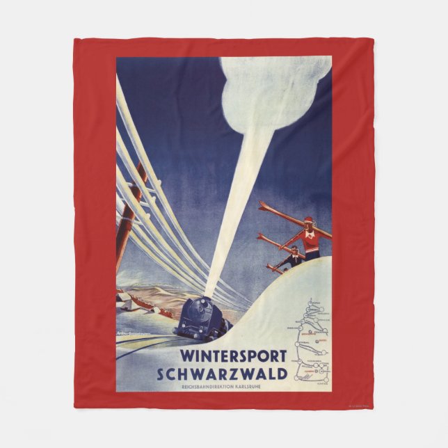 Deutschland - Skifahren im Schwarzwald Fleecedecke (Vorderseite)