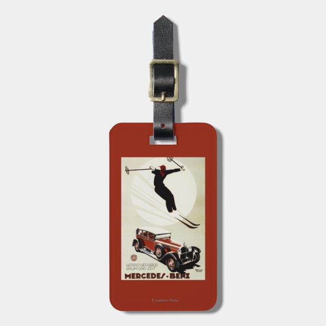 Deutschland - Skifahrer-Springen Gepäckanhänger (Vorderseite vertikal)