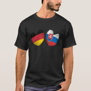 Deutschland Slowakei Herzen Deutsche Flagge Slowak T-Shirt