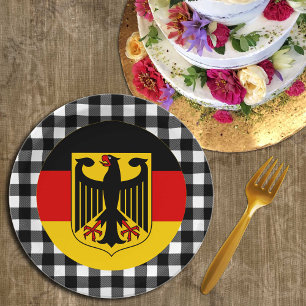 Deutschland - Tafel, Büffel kariert & Deutsche Fla Pappteller