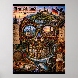 Deutschland-Totenkopf-Kunstposter | Geisteszustand Poster