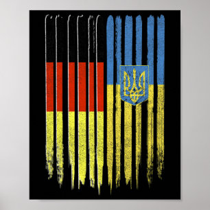 Deutschland Ukraine Deutsche Ukrainische Flagge Dr Poster