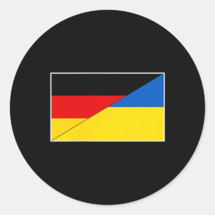 Deutschland Ukraine-Flagge Deutsche Ukrainische Un Runder Aufkleber
