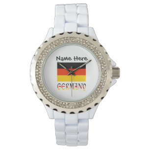 Deutschland und deutsche Flagge personalisiert Armbanduhr