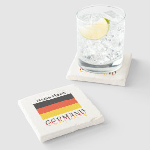 Deutschland und deutsche Flagge personalisiert Steinuntersetzer