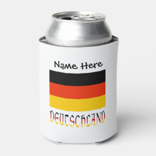 Deutschland und deutsche Flagge Schwarz Personalis Dosenkühler