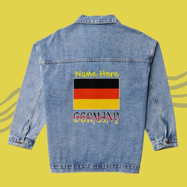Deutschland und die deutsche Flagge Gelbe Personal Jeansjacke (Von Creator hochgeladen)