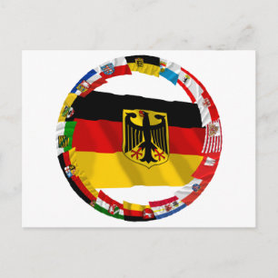 Deutschland und seine Länder, die die Flagge laufe Postkarte