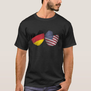 Deutschland USA Herzen Deutsche Flagge American Fl T-Shirt