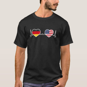 Deutschland USA Liebe Herzschlag T-Shirt