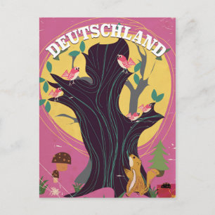 Deutschland Vintage-Cartoon-Landschaftsposter Postkarte