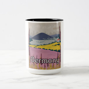 Deutschland Vintage Landreiseplakat Zweifarbige Tasse