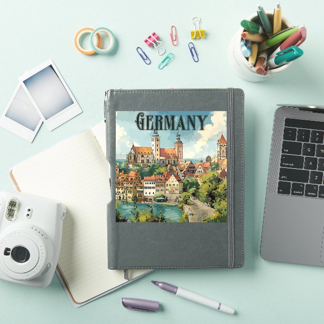 Deutschland Vintage Reiseplakat Aufkleber (iPad Hülle)