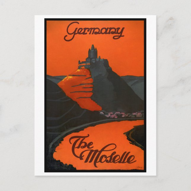 Deutschland Vintage Travel Poster wiederhergestell Postkarte (Vorderseite)