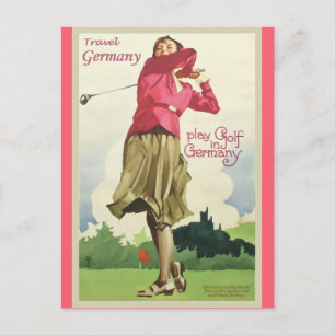 Deutschland Vintages Golfplakat Postkarte