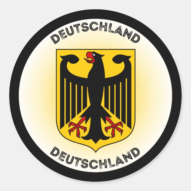 Deutschland-Wappen-Circle-Form Runder Aufkleber (Vorderseite)
