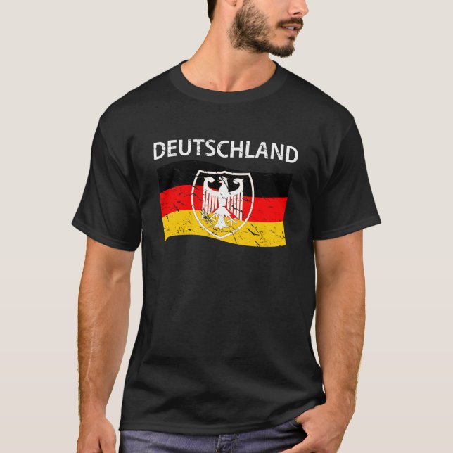 Deutschland-Wappen Deutsch-Flagge T-Shirt (Vorderseite)
