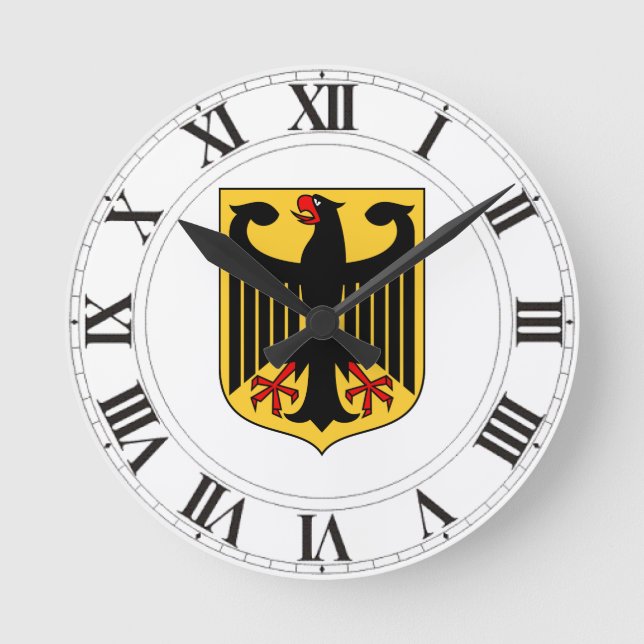 Deutschland-Wappen Runde Wanduhr (Vorderseite)