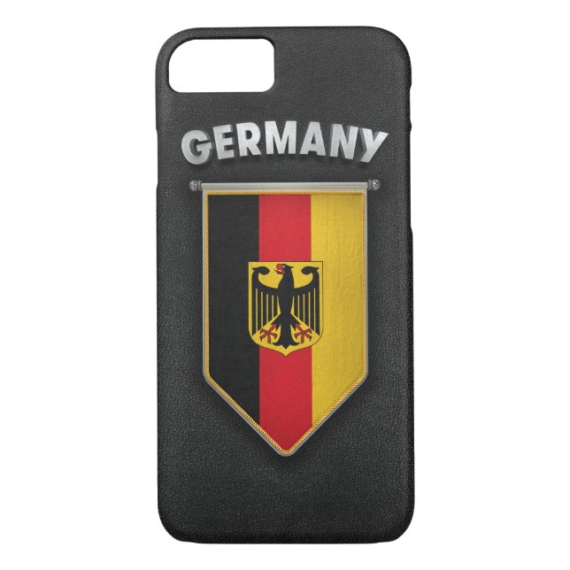Deutschland-Wimpel mit Qualitätslederblick Case-Mate iPhone Hülle (Rückseite)