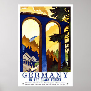 Deutschlands Schwarzwald-Vintage-Reiseplakat Poster