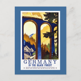 Deutschlands Schwarzwald-Vintage-Reiseplakat Postkarte