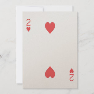 Deux 2 de Coeurs Jouer Carte Casino Anniversaire