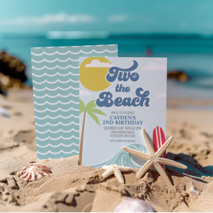 Deux à la plage Invitation d'anniversaire 2ème Sur