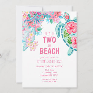 Deux à la plage Invitation d'anniversaire d'été de