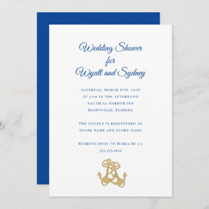 Deux Ancres d'or Nautical Shower Invitation