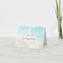 Deux Aquarelle Starfish merci invitation note