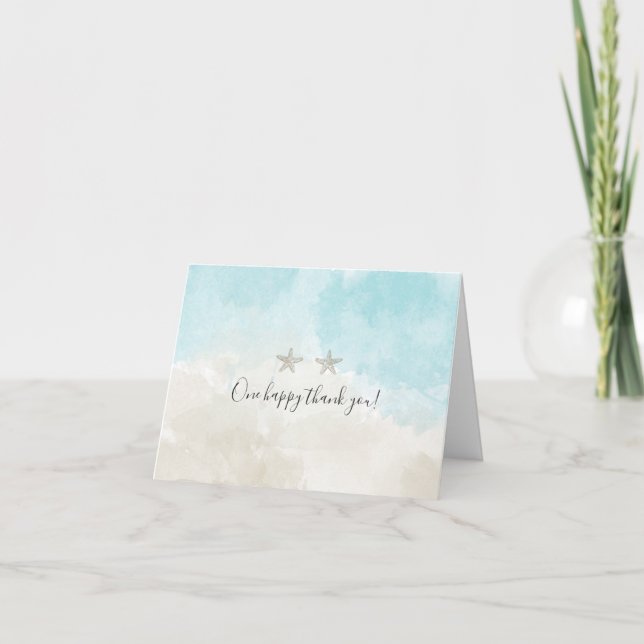 Deux Aquarelle Starfish merci invitation note (Devant)