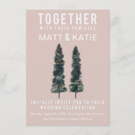 Deux arbres Faire-part de mariage minimal