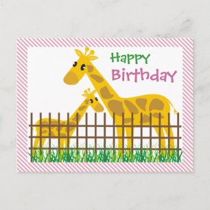Deux (Aussi) Giraffes Cutes Bonne Carte Postale An