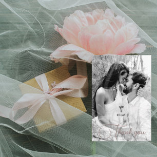 Deux B/W Photo et noms Mariage Merci vierge