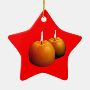 Deux bougies rondes Ornement de Noël