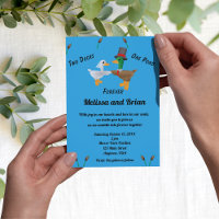 Deux Canards Une Étang Invitation de Mariage