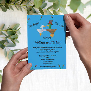 Deux Canards Une Étang Invitation de Mariage