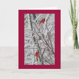 Deux carte de Noël rouge de la frontière 5x7 de
